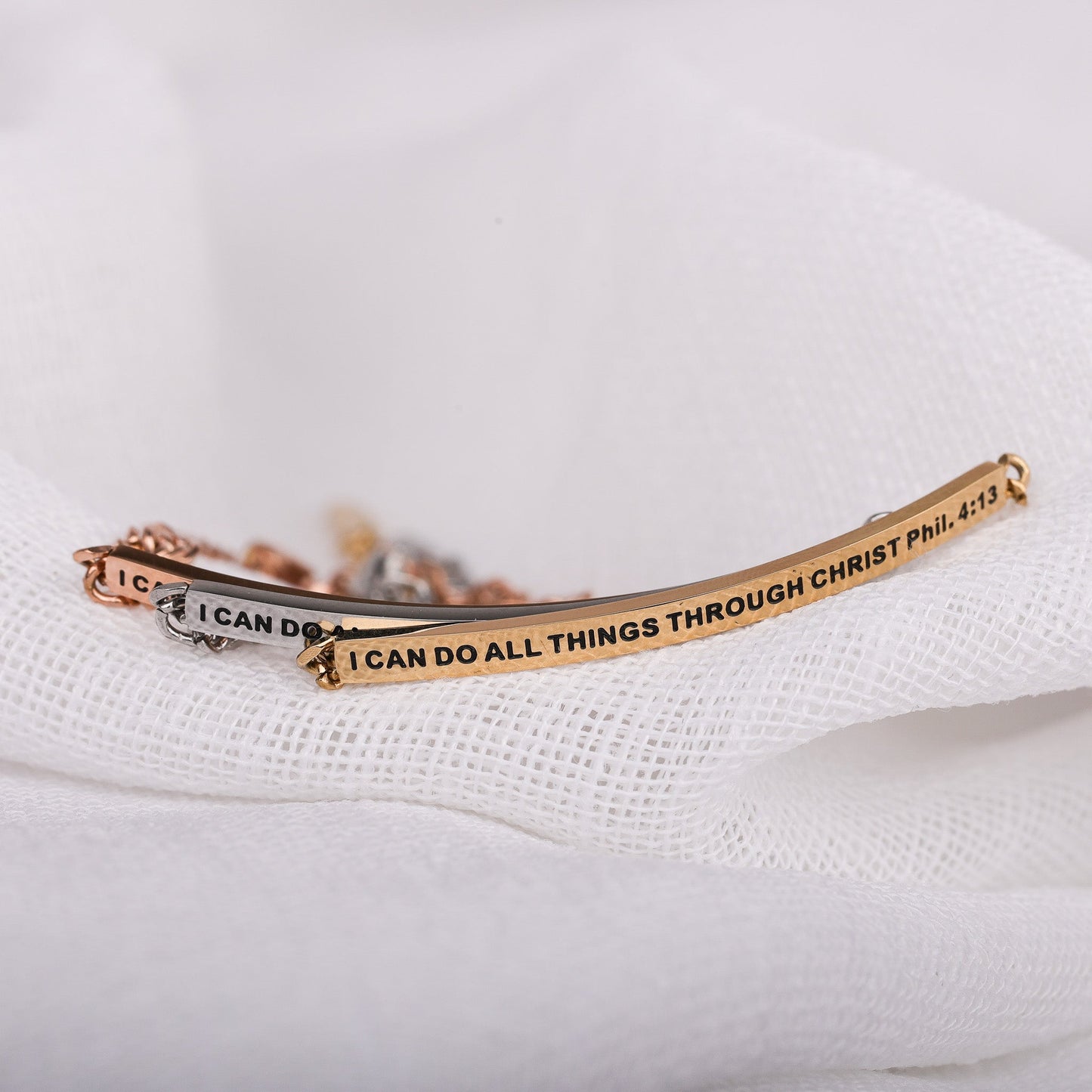 I CAN DO ALL THINGS THROUGH CHRIST- DAINTY CHAIN BRACELET