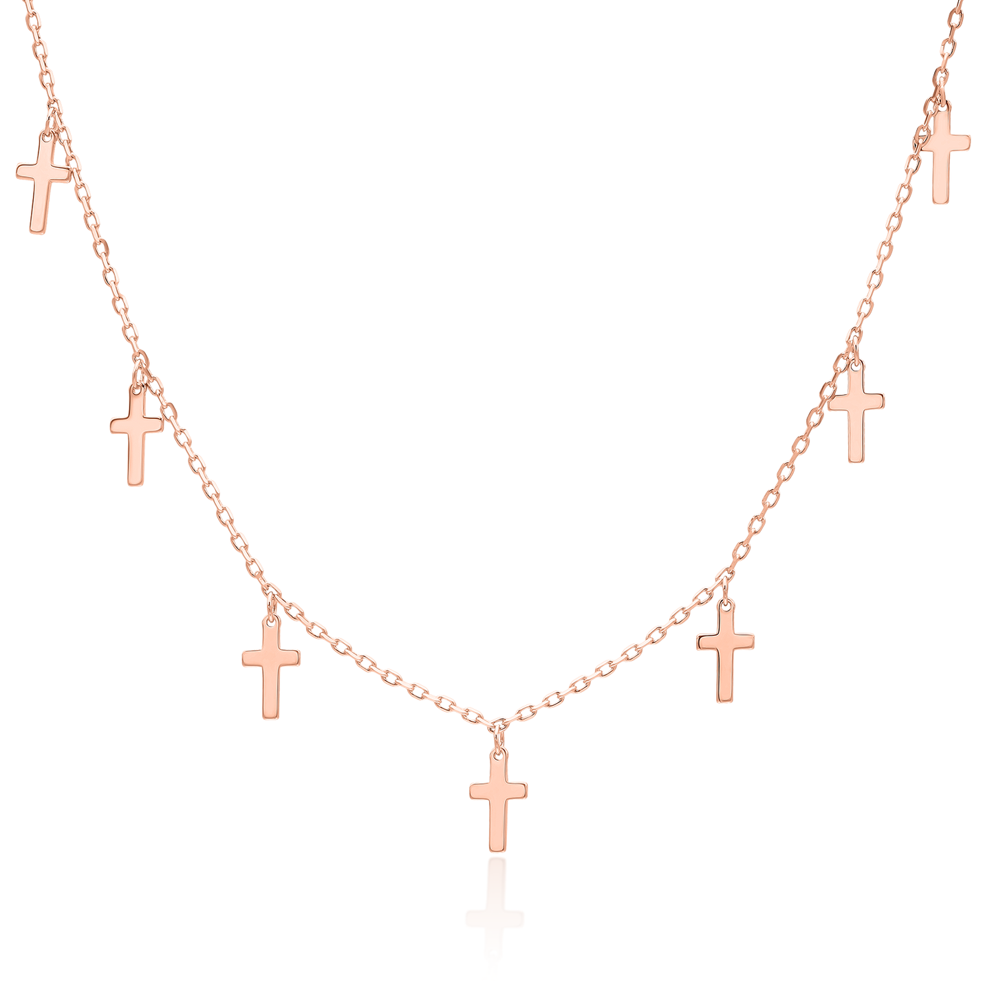 Cross drop necklace