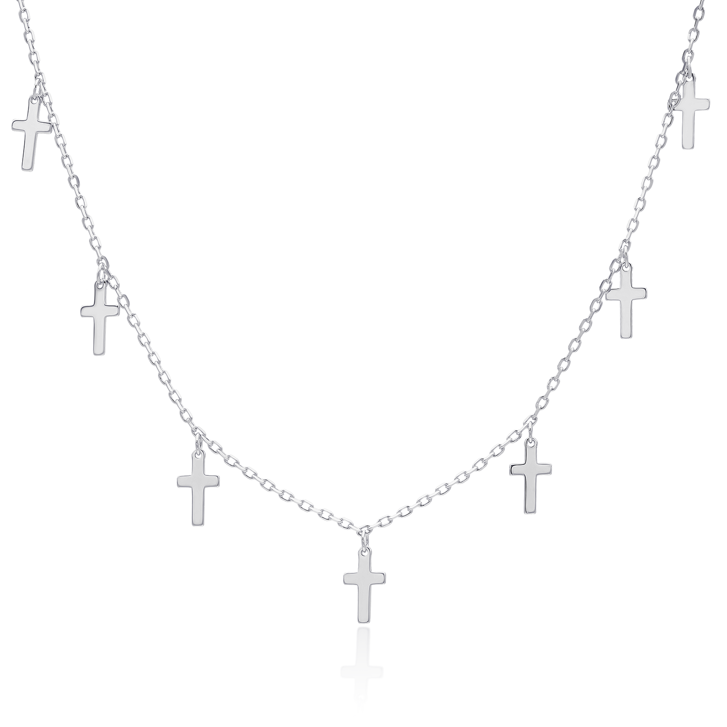 Cross drop necklace