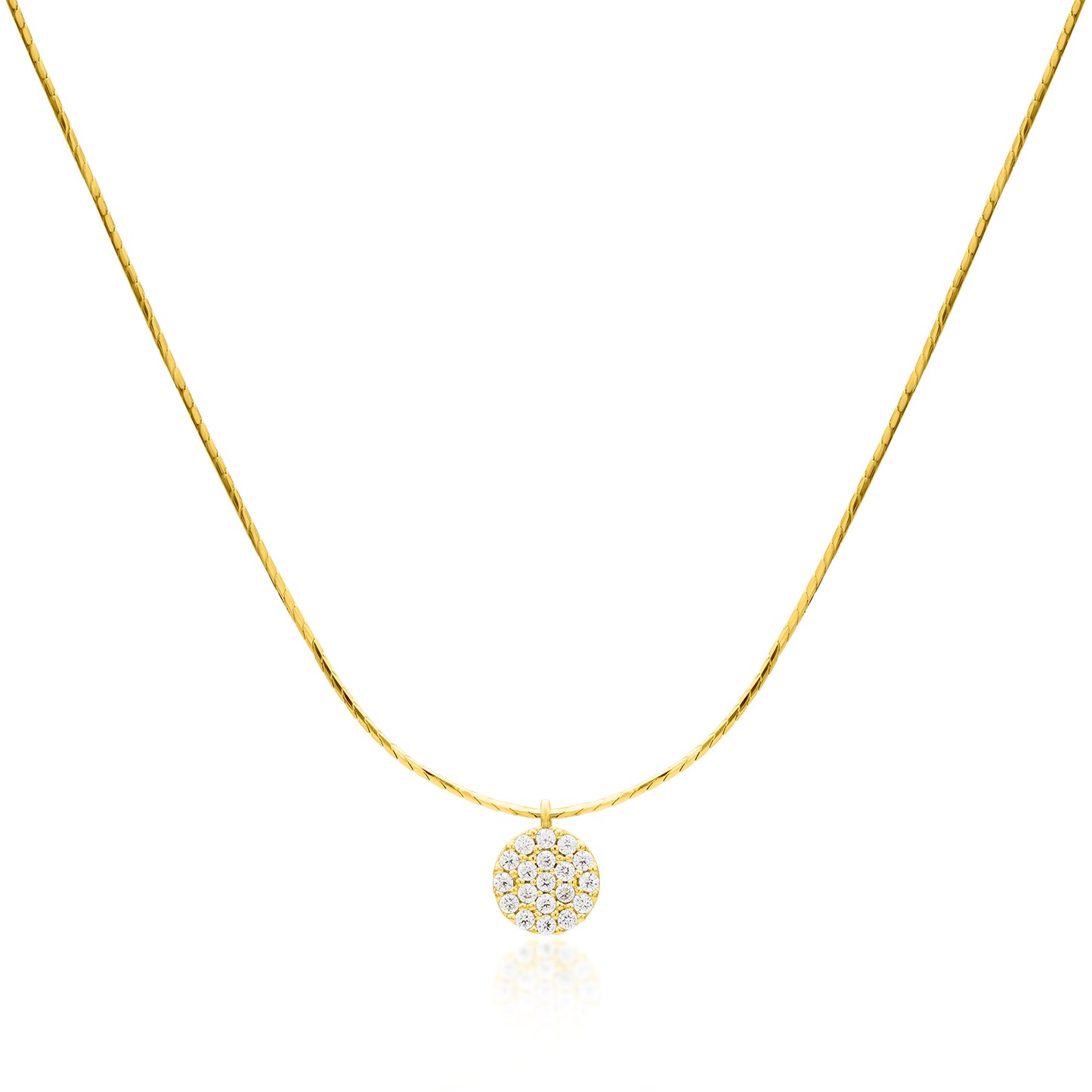 Circle pendant silk necklace