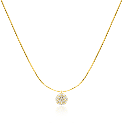 Circle pendant silk necklace