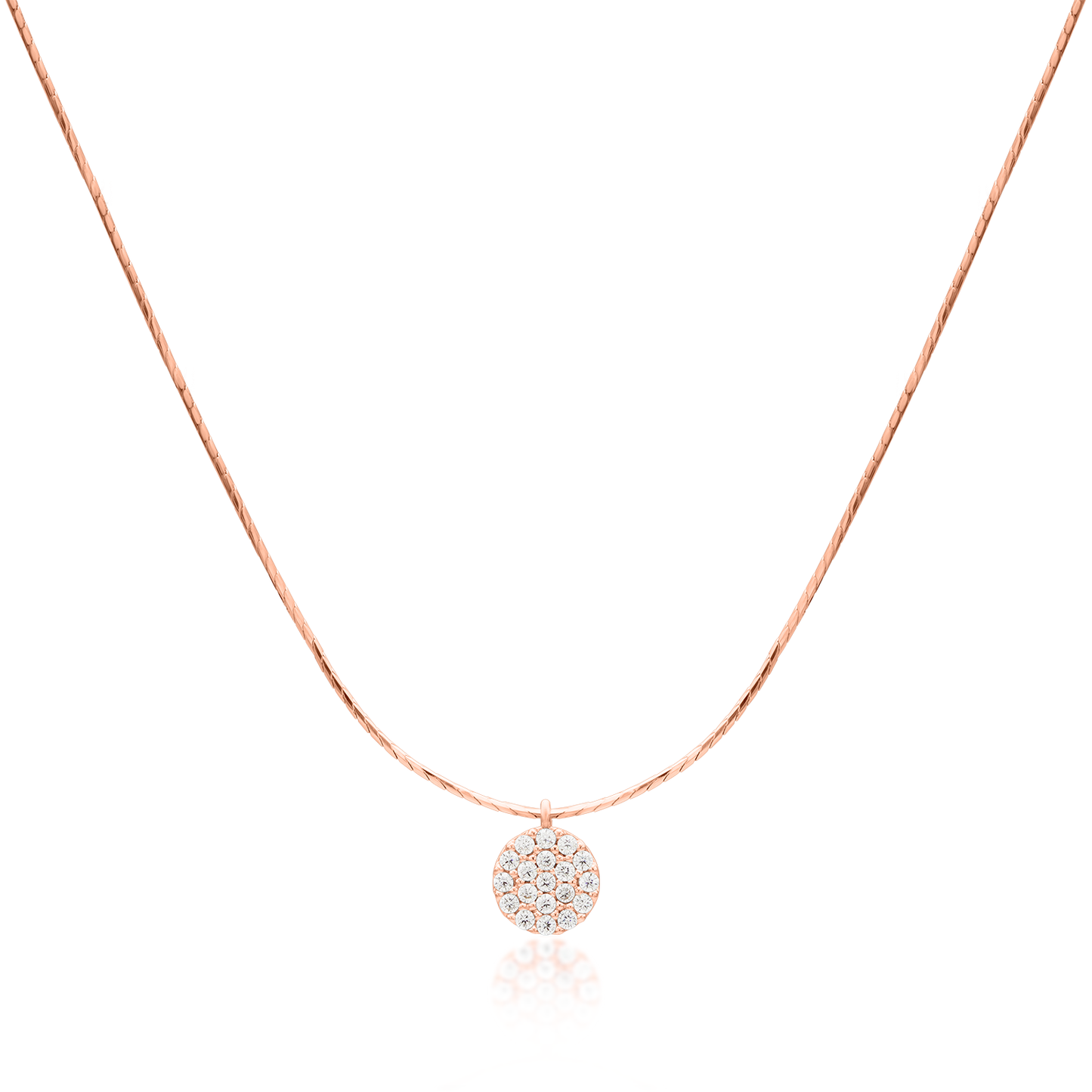 Circle pendant silk necklace