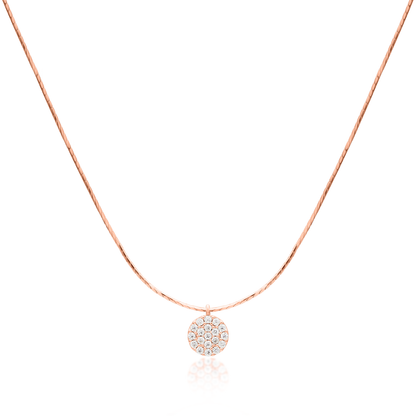 Circle pendant silk necklace