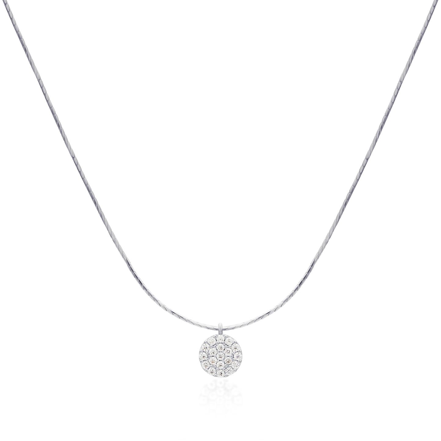 Circle pendant silk necklace