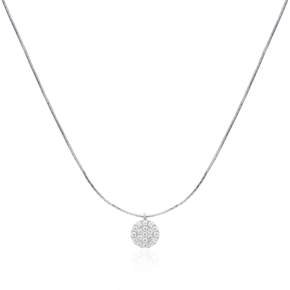 Circle pendant silk necklace