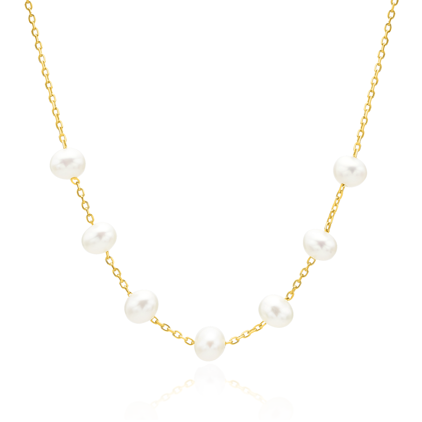 Seven pearls relayed necklace