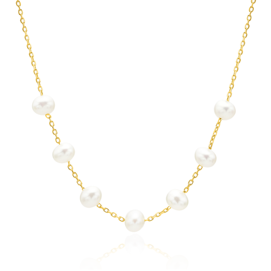Seven pearls relayed necklace