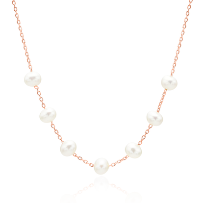 Seven pearls relayed necklace