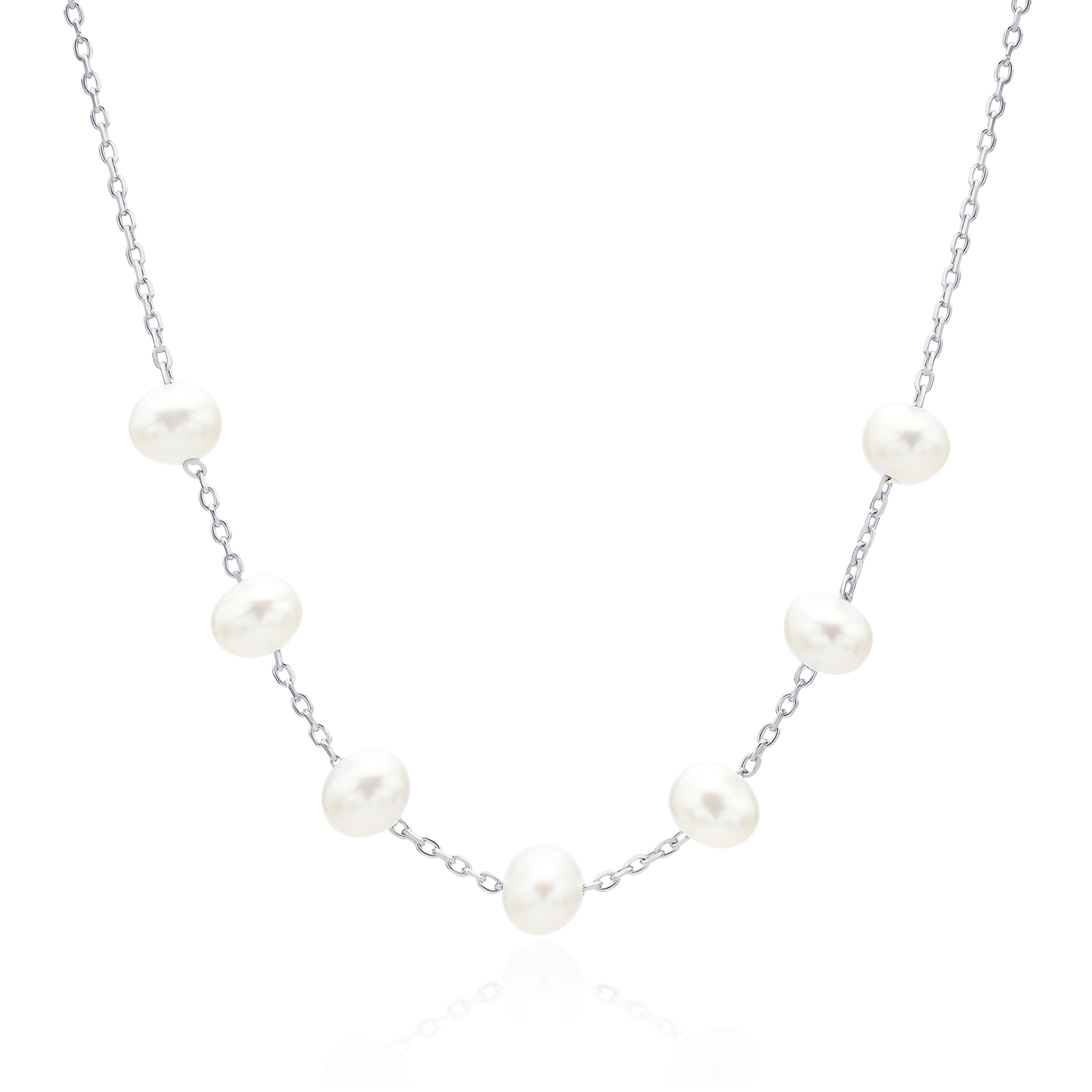 Seven pearls relayed necklace
