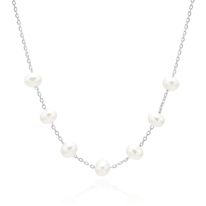 Seven pearls relayed necklace