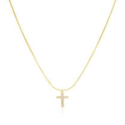 Cross pendant silk necklace