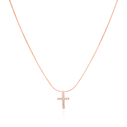 Cross pendant silk necklace