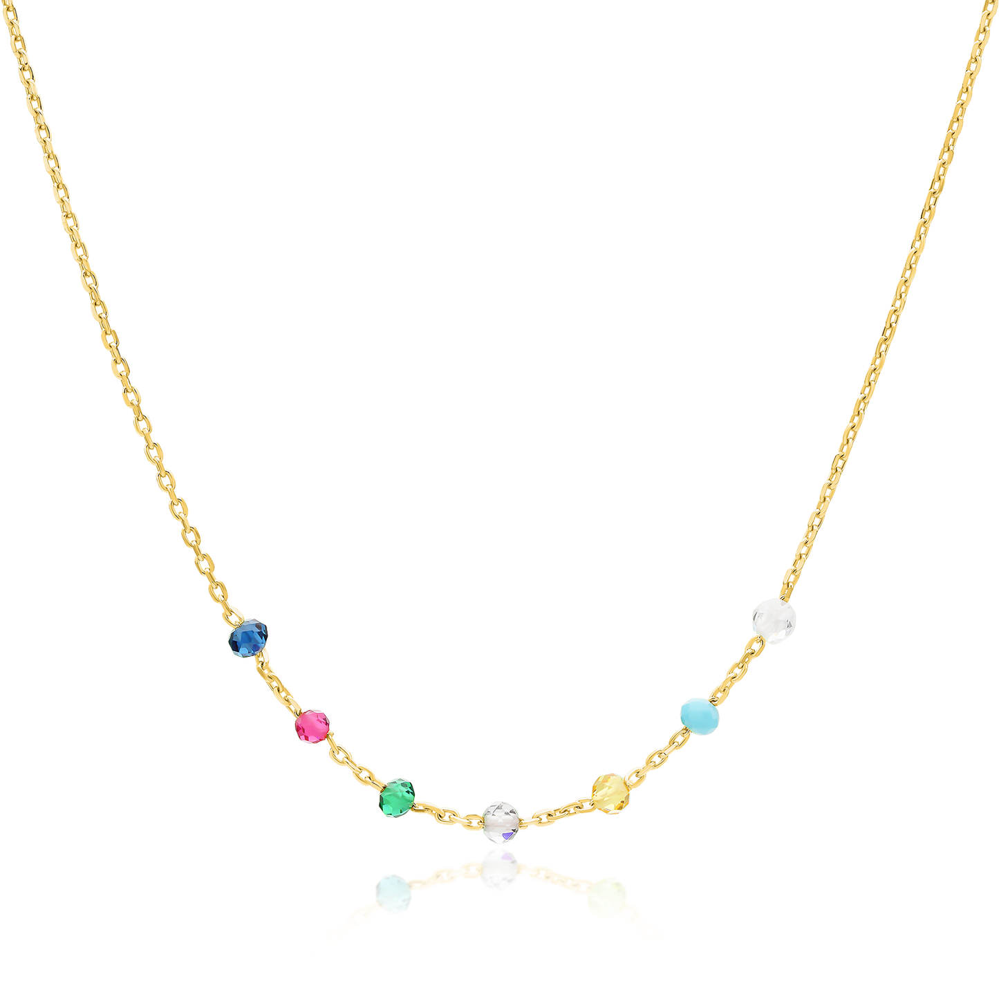 Rainbow gemstones necklace