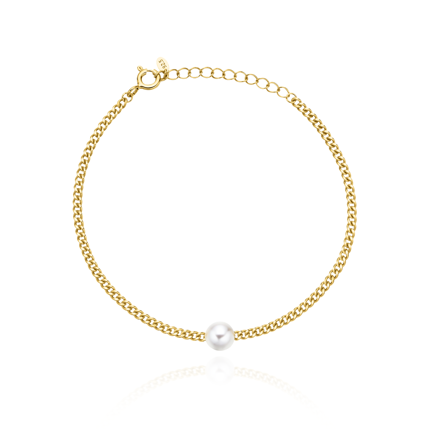 Simple pearl chain bracelet