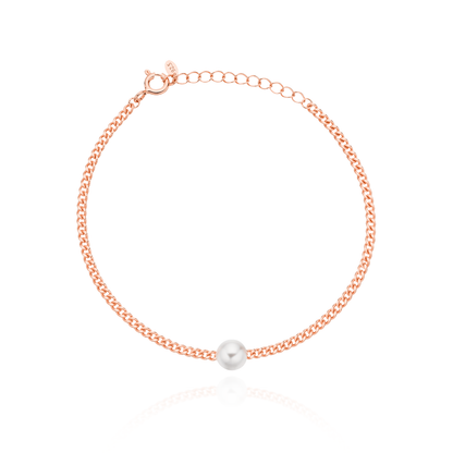 Simple pearl chain bracelet