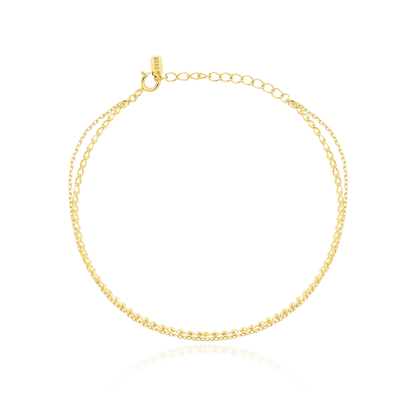 Two chains layered bracelet
