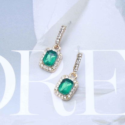 Vintage Water Diamond and Jade Earrings
