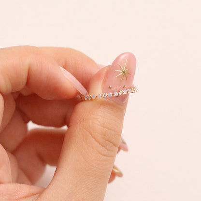 Elegant Moonstone Cubic Ring