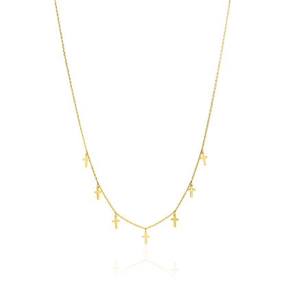 Cross drop necklace