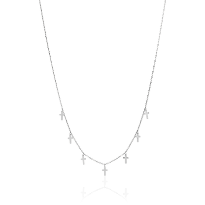 Cross drop necklace