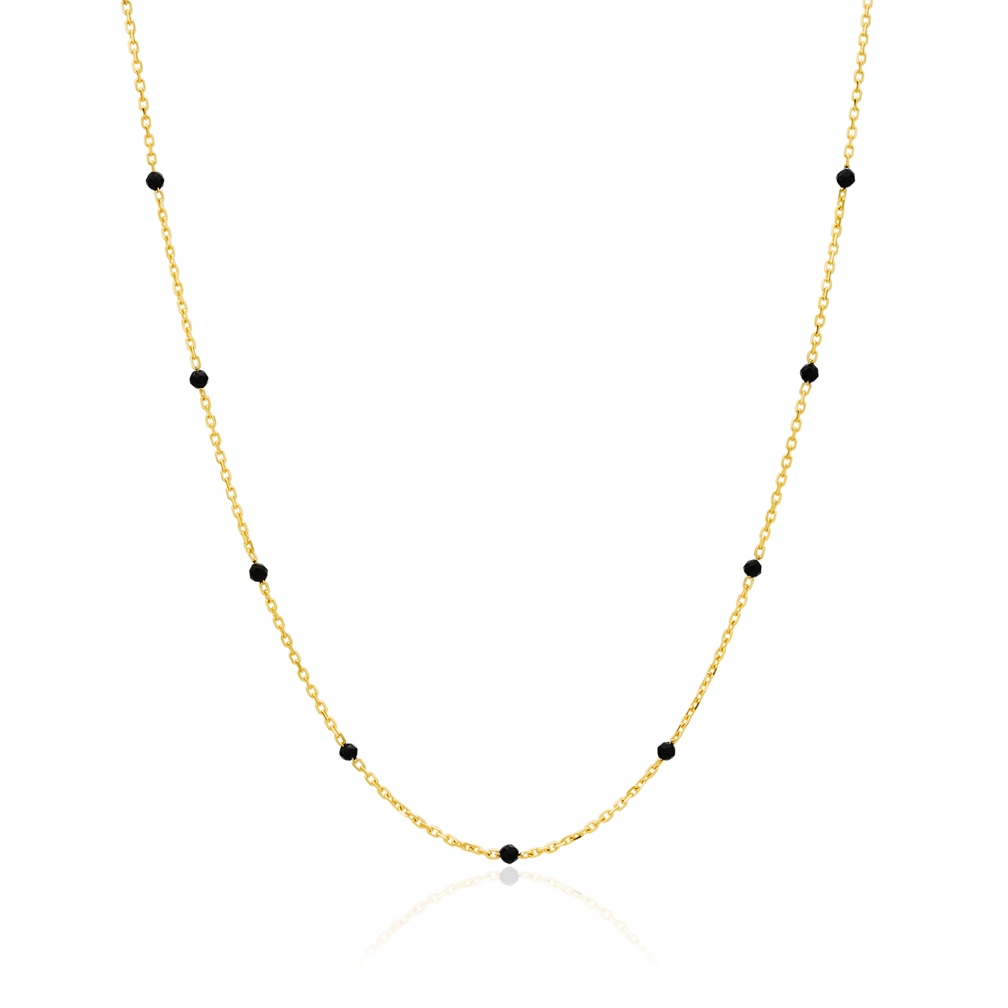 Black spinel relay necklace