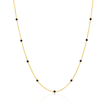 Black spinel relay necklace
