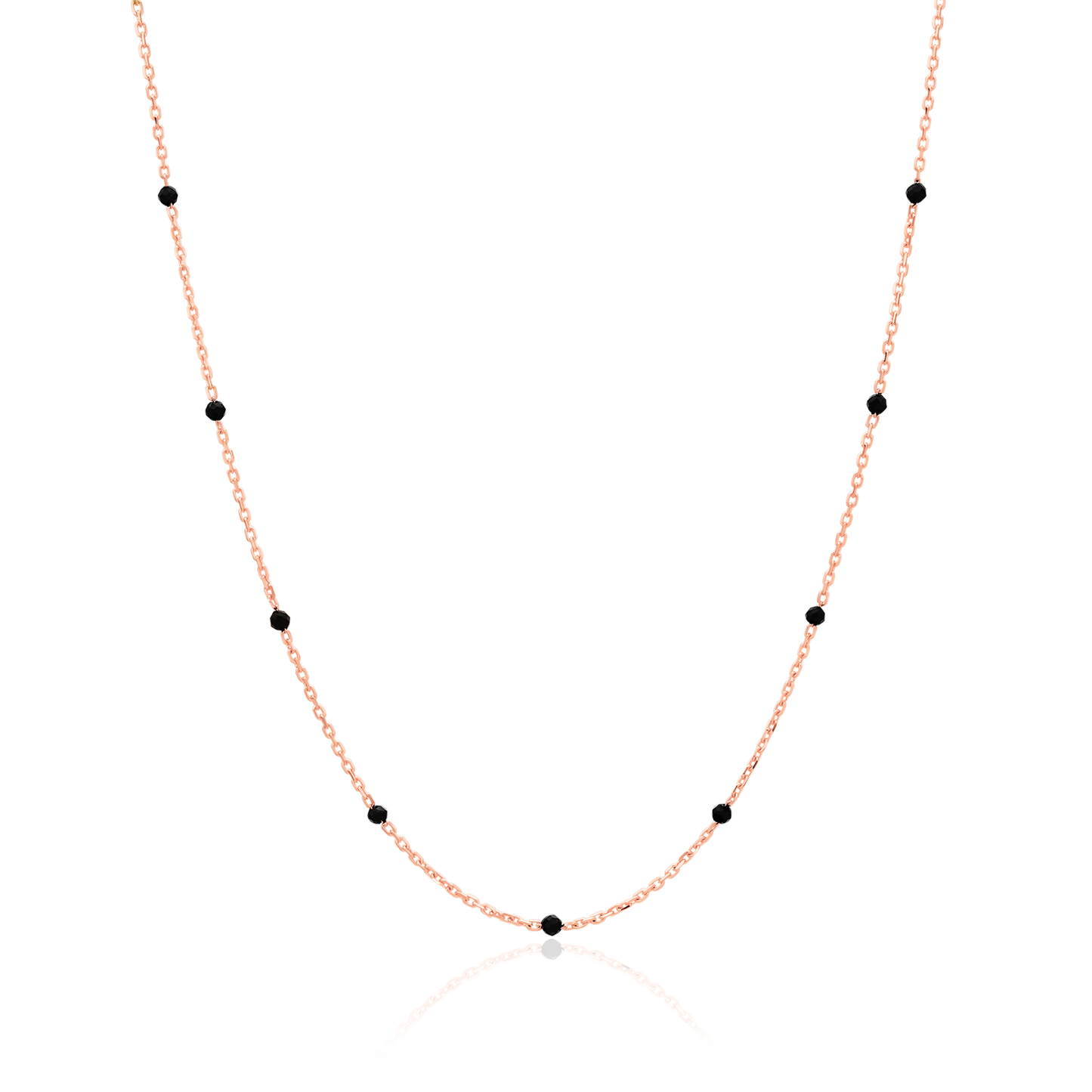 Black spinel relay necklace