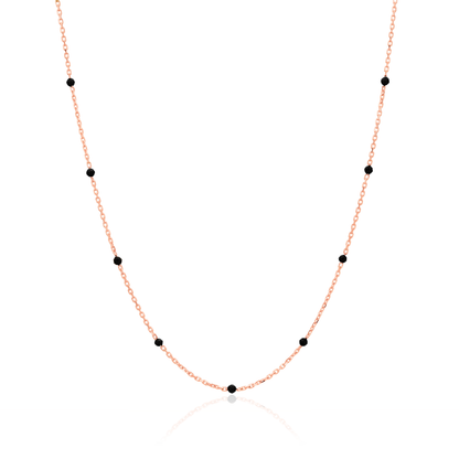 Black spinel relay necklace