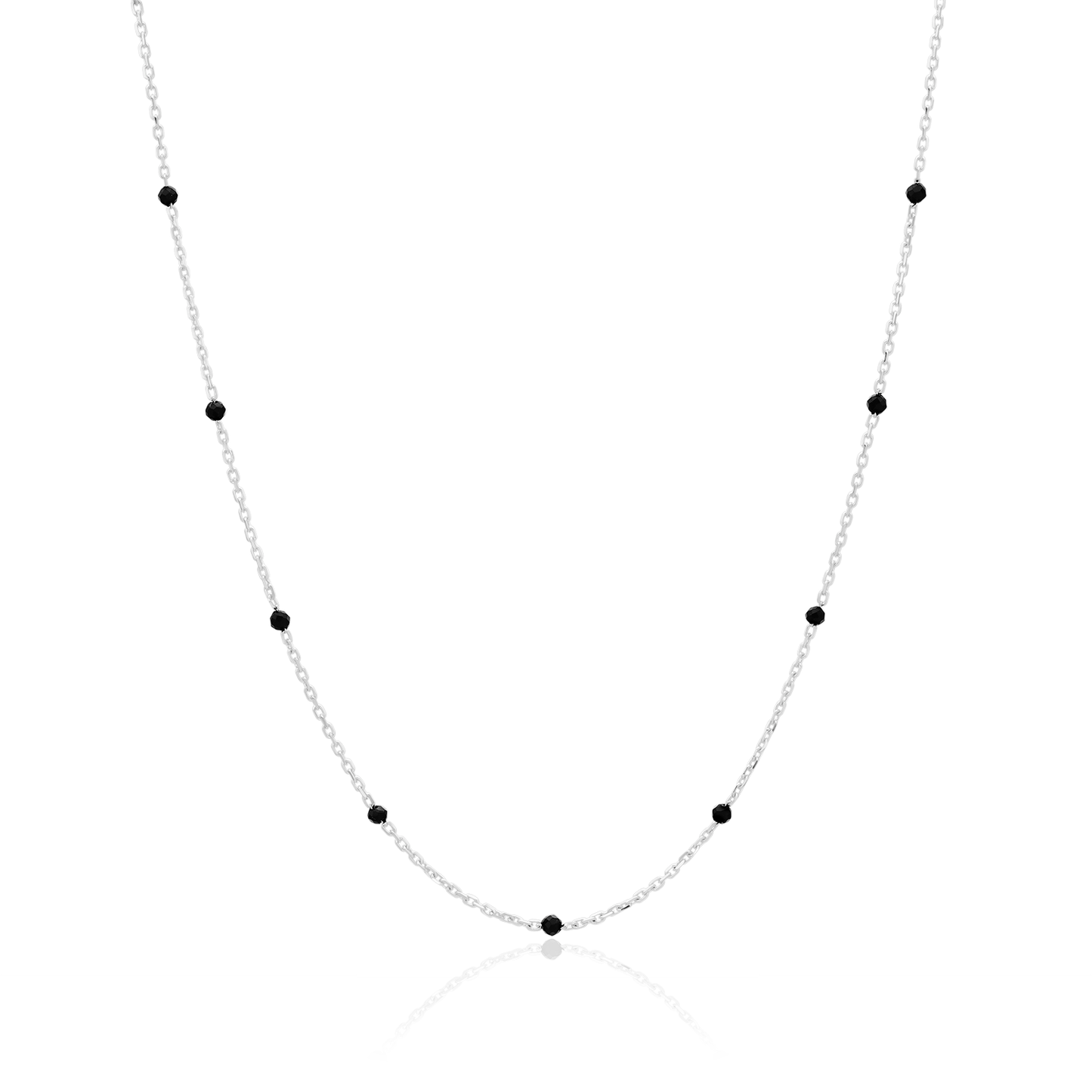 Black spinel relay necklace