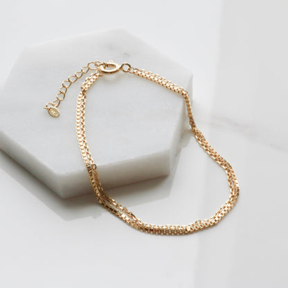 Two lines layered bracelet_square