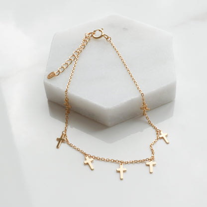 Cross drop bracelet