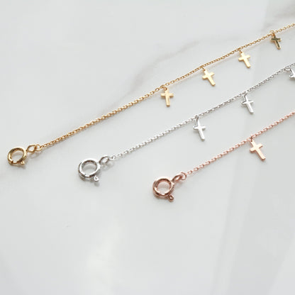 Cross drop bracelet