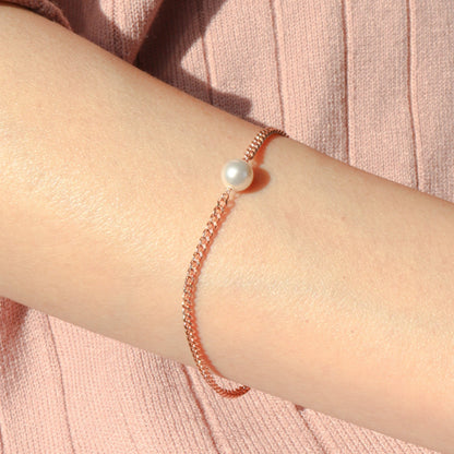 Simple pearl chain bracelet