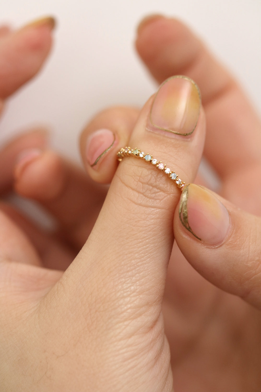 Pastel rainbow ring