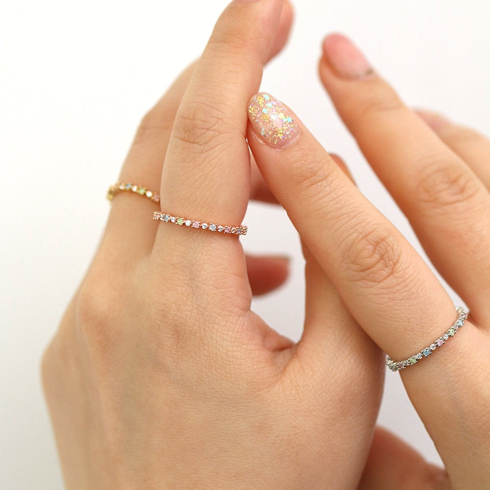 Pastel rainbow ring