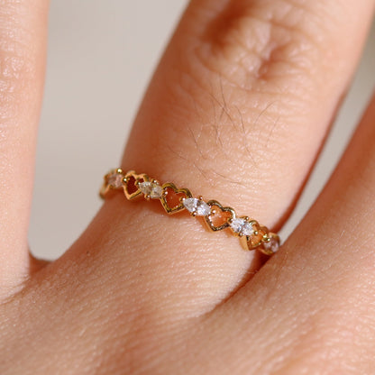 Cubic relay heart ring