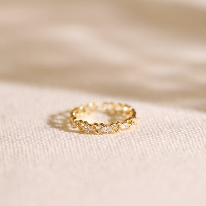 Cubic relay heart ring