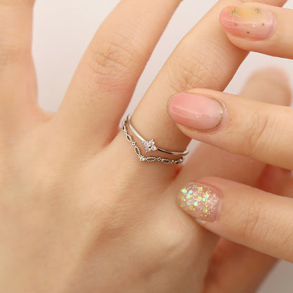 Double moonstone vine ring