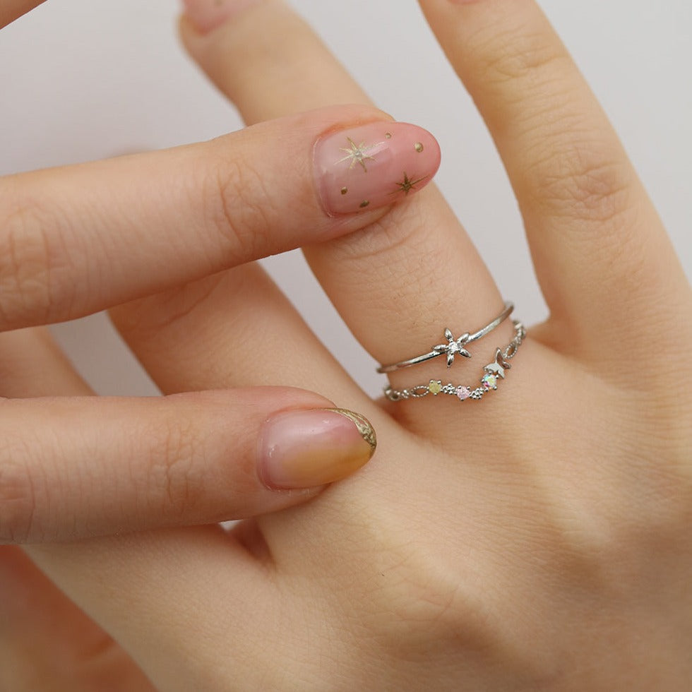 Double pastel flower ring