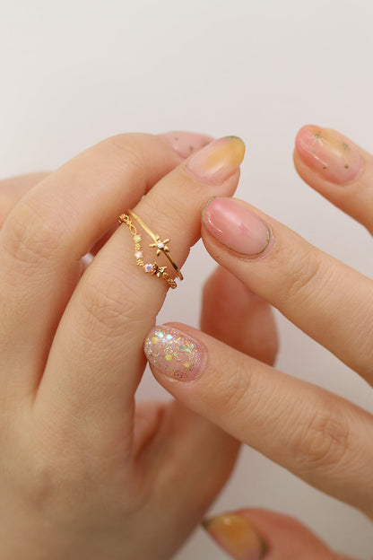 Double pastel flower ring