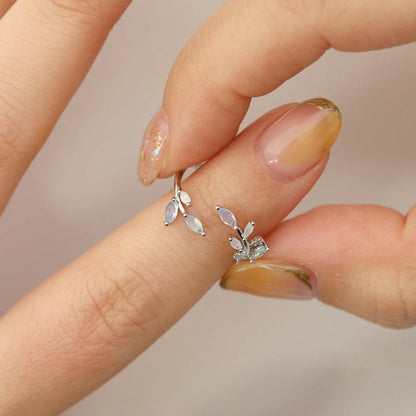 Moonstone laurel vine ring