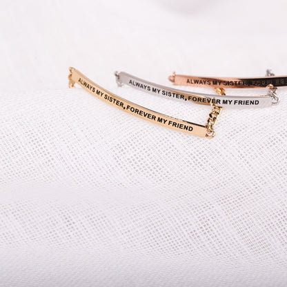 ALWAYS MY SISTER. FOREVER MY FRIEND - DAINTY CHAIN BRACELET