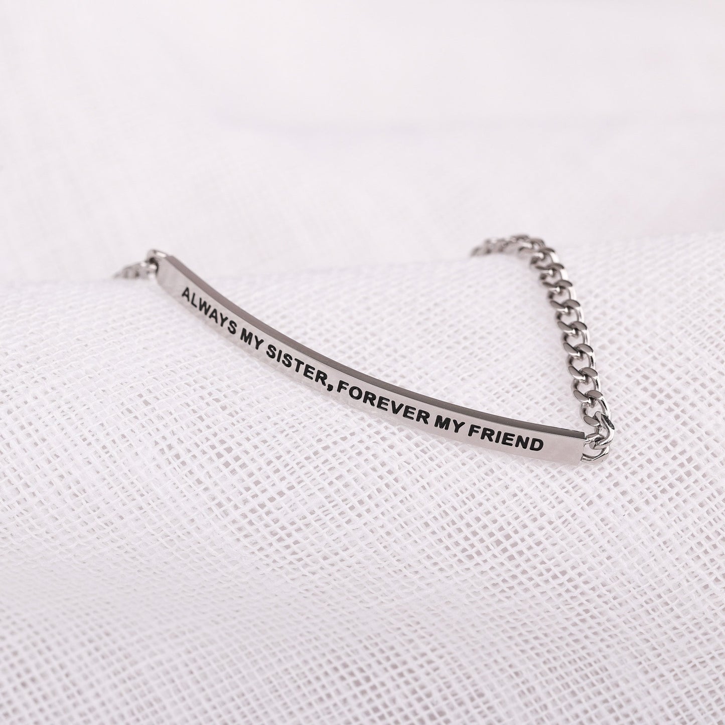 ALWAYS MY SISTER. FOREVER MY FRIEND - DAINTY CHAIN BRACELET