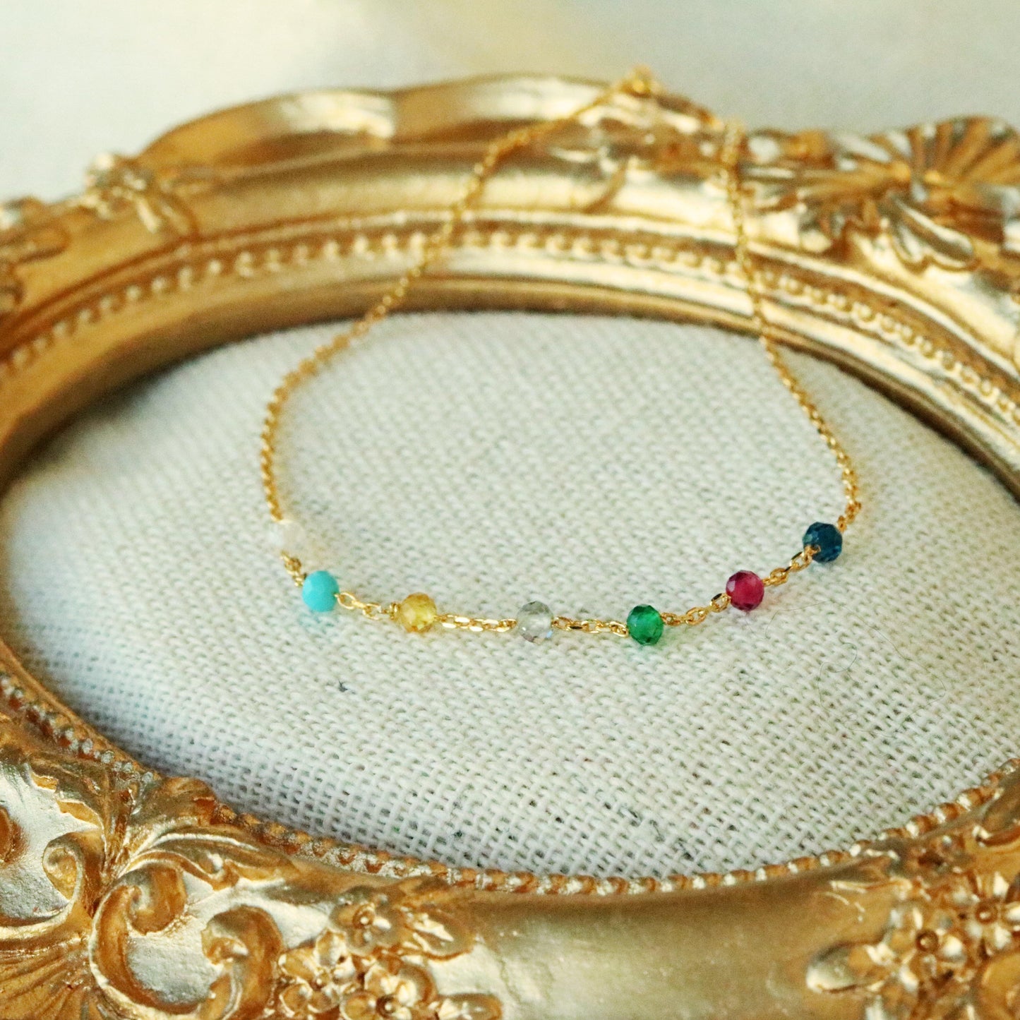 Rainbow gemstones bracelet