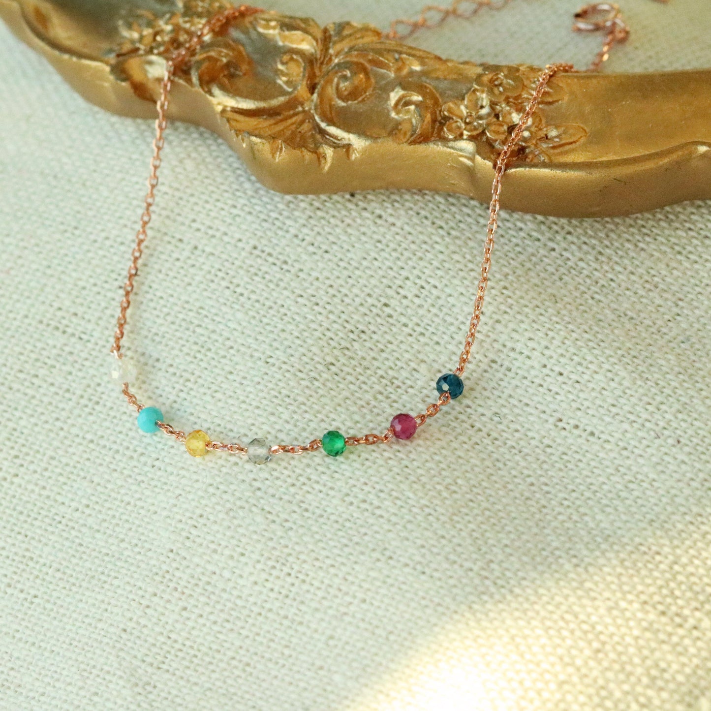 Rainbow gemstones bracelet