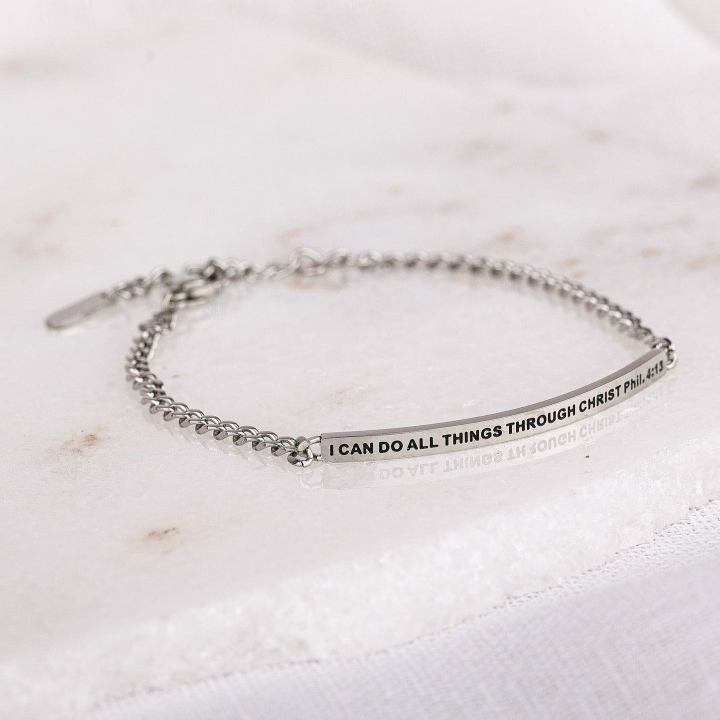 I CAN DO ALL THINGS THROUGH CHRIST- DAINTY CHAIN BRACELET