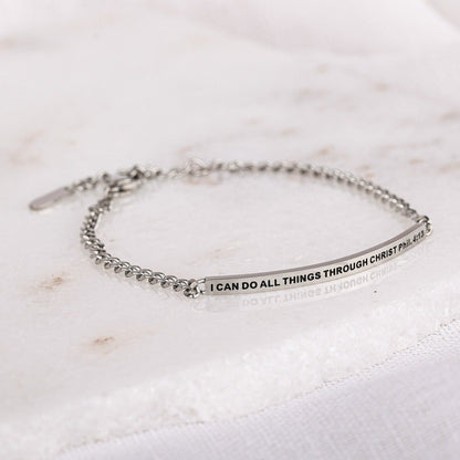 I CAN DO ALL THINGS THROUGH CHRIST- DAINTY CHAIN BRACELET