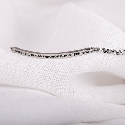 I CAN DO ALL THINGS THROUGH CHRIST- DAINTY CHAIN BRACELET