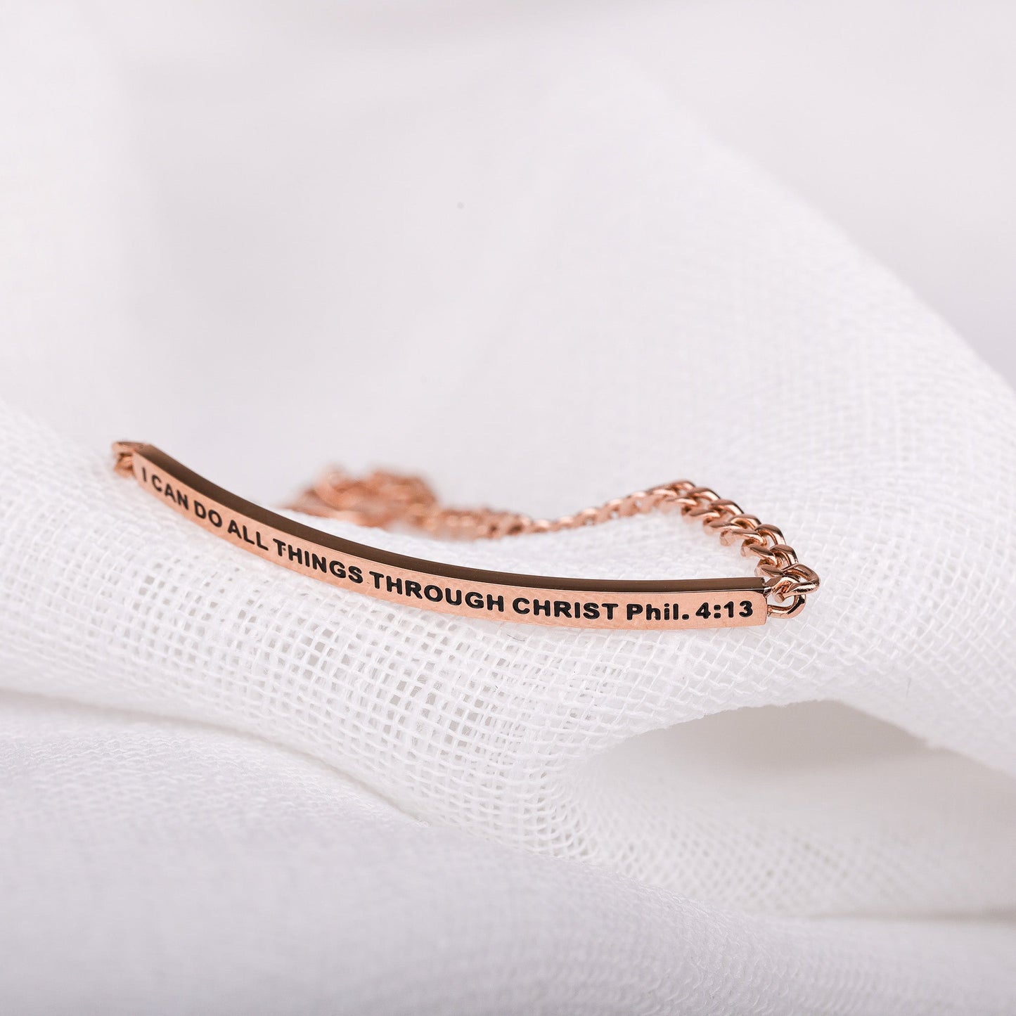 I CAN DO ALL THINGS THROUGH CHRIST- DAINTY CHAIN BRACELET
