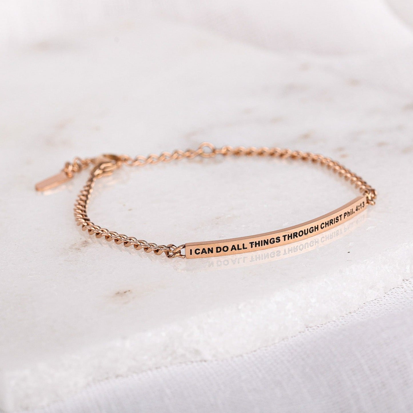 I CAN DO ALL THINGS THROUGH CHRIST- DAINTY CHAIN BRACELET